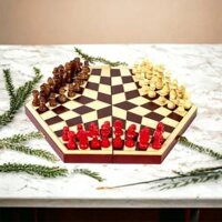 Bộ cờ vua tam quốc - Cờ vua gỗ cao cấp dành cho 3 người chơi mẫu mới - Three King Chess