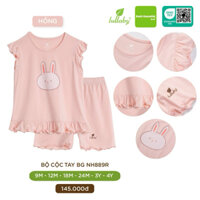 Bộ cộc bé gái lullaby NH889R bamboo size 9M-3y