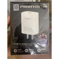 Bộ cóc cáp sạc nhanh PD 20W Pisen C135 type-c to lighting chính hãng