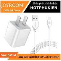 Bộ cóc củ sạc & dây sạc lightning hiệu JOYROOM L-L120 dành cho iPhone / iPad trang bị công nghệ PowerIQ (tặng dây lightning 1M) -  (Bảo hành 03 tháng 1 đổi 1) - Phân phối bởi Hotpukien [bonus]
