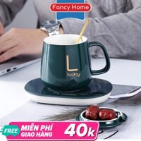 Bộ cốc đế hâm nóng đa năng FancyHome tặng kèm thìa mạ vàng được làm bằng sứ cao cấp giúp giữ nóng đồ ăn thức uống