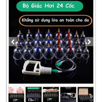 Bộ Cốc Giác Hơi Không Dùng Lửa 24 Cốc | Dụng Cụ Cạo Gió Giác Hơi Chân Không 24 Cốc