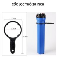 Bộ cốc lọc thô 20 inch xanh, lọc nước đầu nguồn, lõi lọc PP, CTO, UDF, CATION, xử lý nước giếng khoan, nước nhiễm đá vôi