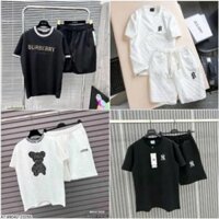 Bộ Cộc Nam Nữ Chất Vải Xốp In Vân Nổi LV - BBR -Gấu Misa Bộ Đồ Đi Chơi Uniex Sang Chảnh Thời Thượng