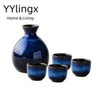 Bộ cốc Sake YYLINGX, Phong cách Nhật Bản Rượu Spirits Drinkware Hip Flask, Mini Bar 360ml Đồ nội thất Bình gốm Nội thất Phụ kiện hoa
