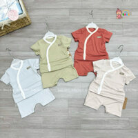 Bộ cộc tay BabyCorn Cookie cài chéo cho bé sơ sinh thun lạnh COO18051 Baby Born shop