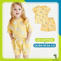 Bộ cộc tay bé gái DINOKING Set bộ hè cho bé gái chất thun cotton nỉ da cá mềm mịn Đồ bộ quần áo ngắn tay 2-8 tuổi DB38