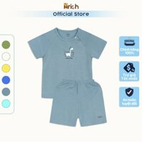 Bộ cộc tay cài chéo ASTAR vải cotton rayon in hình cho bé 9 tháng đến 6 tuổi