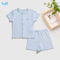 Bộ cộc tay cài giữa sợi tre siêu mềm mịn -set quần áo hè cho bé trai bé gái bé sơ sinh BB001