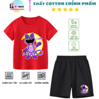 Bộ Cộc Tay CATNAP SMILING CRITTERS POPPY PLAYTIME cho bé, Quần May Có Túi, Chất 100% Cotton, Co giãn 4 chiều - NTSHIRT