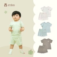 Bộ Cộc Tay Cho Bé Embes, Bộ Quần Áo Hè Chất Cotton Thông Hơi Họa Tiết Bé Trai Bé Gái Size 8-18kg
