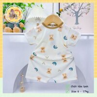 Bộ Cộc Tay Cho Bé Từ 4-14 Kg Chất Vải Thun Lạnh Họa Tiết Đáng Yêu EM BÉ CHUN - EBC16