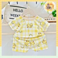 Bộ Cộc Tay Cho Bé Từ 6-16 Kg Chất Vải Thun Lạnh Họa Tiết Đáng Yêu EM BÉ CHUN - EBC18