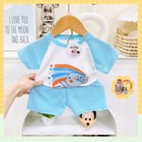 Bộ Cộc Tay Cho Bé Từ 6-16 Kg Chất Vải Thun Lạnh Họa Tiết Đáng Yêu EM BÉ CHUN - EBC14
