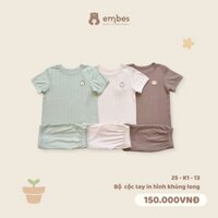 Bộ Cộc Tay Hè Cho Bé Embes, Bộ Quần Áo Cộc Tay Chất Thông Hơi Thoáng Cho Bé Ttrai Bé gái Size 8-18kg
