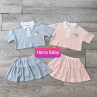 Bộ cộc tay La Pomme váy xoè cổ đức cho bé dưới 5 tuổi