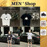 Bộ Cộc Tay Nam A Di Đát In Chữ Phối Họa Tiết Rằn Ri - Bộ Quần Áo Thể Thao Nam Cao Cấp Mặc Mùa Hè