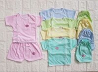 Bộ cộc tay sơ sinh baby born. Set 5 bộ cho bé 3 đến 7kg