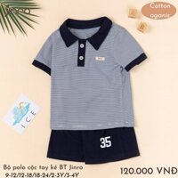 Bộ cộc thông hơi số 35 Jinro chất thông hơi mịn mát cho bé (phom to)