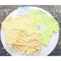 BỘ CỘC THUN COTTON SỌC NGANG CHO BÉ GÁI