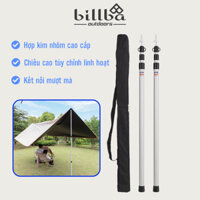 Bộ cọc trụ 2 cây chống tarp, mái hiên lều cắm trại mở rộng bằng hợp kim nhôm rút gọn có kèm túi đựng Billba Outdoors