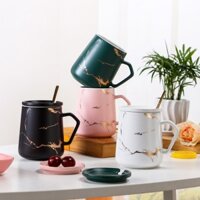Bộ Cốc Uống Cafe, Ly Uống Trà Văn Phòng Họa Tiết Cẩm Thach Sang Trọng