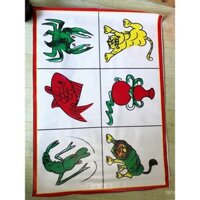Bộ cốc vẽ chống nước cho cá, tôm, cua, bầu, hổ, sư tử, trò chơi cá cược, giải trí gia đình
