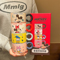 Bộ cốc xếp chồng Mickey gồm bốn chiếc, bộ cốc Minnie dễ thương gồm hai chiếc, cốc nước gốm cho trẻ em, quà tặng cho nam và nữ