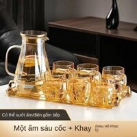 Bộ Cốc Xoắn và Bình Thủy Dung Tích Lớn , Bộ bình cốc thủy tinh chịu nhiệt trang trí phòng khách P133 - Pee