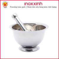 Bộ cối chày Anpha Cook số 3 / 16 không gỉ sét, dày dặn INOXXINH bộ cối chất lượng chính hãng