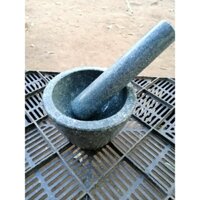 Bộ cối chày đá xanh đường kính 15cm, lòng trong nhẵn mịn ko bị ra bột