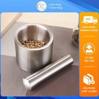 Bộ Cối Chày INOX Đúc Nguyên Khối Có Nắp Đậy