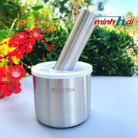 Bộ CỐI CHÀY INOX SUS 304 cao cấp, nặng tay - có nắp. Dụng cụ nhà bếp Chày giã nghiền thực phẩm tỏi tiêu ĐA NĂNG. - Cối chày nhỏ vuông