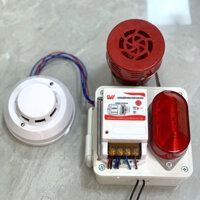 Bộ còi đèn báo cháy tích hợp báo khói cho ccmn, nhà trọ