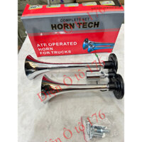 Bộ còi hơi 2 loa mạ CROM dùng cho xe có bình hơi. Điện 12v và 24v dùng chung