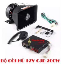 Bộ Còi Hú 12V/24V CJB 200W (9 Chế Độ Âm Thanh) - Kèm Micro Cầm Tay. Dùng cho xe ưu tiên.