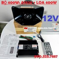 BỘ CÒI HÚ 400w: AMPLY AS920 + LOA (9 Chế Độ Âm Thanh) dùng cho xe cứu hộ, cứu thương, xe công trình