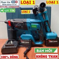 Bộ Combo 2 Máy Gồm Máy Khoan Đục Bê Tông Và Máy Cắt, Máy Mài Cầm Tay Dùng Pin 15 Cell 199V Lõi Đồng - Động Cơ Không Than Bảo Hành 1 Năm