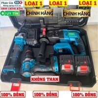Bộ combo 3 trong 1 Máy Khoan Cắt Đa Năng dùng pin 15 Cell siêu khỏe-đa năng - Chân pin makita thông dụng.