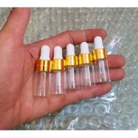 Bộ Combo 30 lọ Chai 3Ml thủy tinh Nâu,Trong suốt dạng nhỏ giọt chắm bóp,đựng serum tinh chất  mỹ phẩm đẹp dễ thương sang
