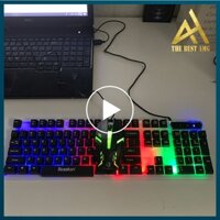 Bộ Combo Bàn Phím Máy Tính Gaming Tặng Kèm Chuột Keycap Xuyên Led Bosston 8310 Bàn Phím Laptop Chơi Game Keyboard Có Dây