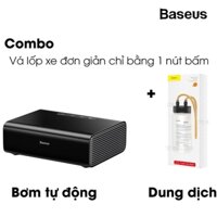 Bộ Combo Bơm vá lốp xe ô tô thông minh hoàn toàn tự động BASEUS ( Dây bơm hơi 1 x 50 cm + Dây sạc điện 1 x 3,1m + dung dịch vá lốp )- Phân phối bởi Vietstore