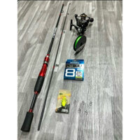 Bộ Combo Cần Câu Lure DYAWA & Máy Đứng Deukio AC 2000 tặng kèm Dây Dù PE Shimano Pitpull X8 & Nhái hơi 5g  baofishing