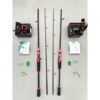 Bộ Combo Cần Câu Lure Dyawa Nội Địa Kèm Máy Ngang, Máy Đứng Deukio FS2000 Kèm Phụ Kiện- Combo Cần Câu Giá Rẻ vufishing