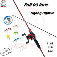 Bộ Combo Cần Câu Lure Ngang DYAWA Nội Địa Kèm Máy Ngang Cối Kim Loại Kèm Nhiều Quà Tặng- Combo Cần Câu Giá Rẻ, Học Sinh
