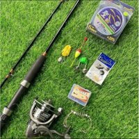 Bộ Combo Cần Câu Lure Shimano Scabard 2 Khúc Đặc Kèm Máy Đứng CL 3000 Phụ Kiện Đầy- Bộ Combo Giá Rẻ Học Sinh TF