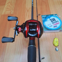 Bộ Combo Cần Câu Lure Sói Đen Máy Ngang Kèm Phụ Kiện Đầy Đủ- Bộ Combo Cần Câu Lure Giá Rẻ 1m6 1m8 2m1 tuannghiafishing