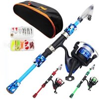 Bộ combo câu lure máy đứng giá rẻ bao gồm cần, máy, mồi và túi đựng -  Giá Học Sinh