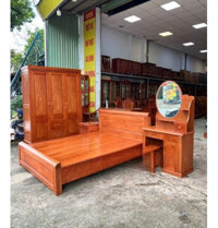 Bộ Combo Giường Tủ Quần Áo Gỗ Hương Đá – M1
