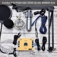 BỘ COMBO LIVESTREAM CAO CẤP - SANG TRỌNG  - CHẤT LƯỢNG : SOUND CARD XOX K10 PHIÊN BẢN 2020 VÀ MIC BM 900